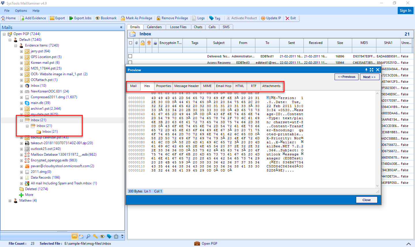 Outlook MSG File Format Analysis With Digital Forensic Tool