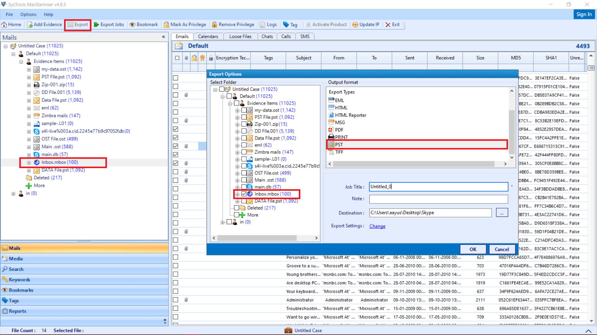 export mail from netscape 7.0